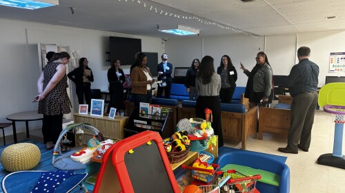 Philadelphia - Panelists tour the garden level space in the Families Forward shelter.jpg
