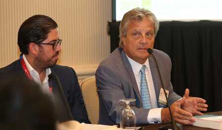 David Martin, president and cofounder, Terra Group (left) and Alan Ojeda, chief executive officer, Rilea Group, speaking at the recent ULI Florida Summit.