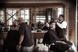 The authentic style of the People’s Barber Shop at the Hive in Uptown makes it popular with millennials. (©Giovanni Galindo)