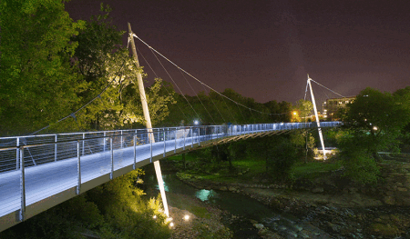 Falls Park in Greenville, South Carolina, one of the cities in the Southeast seeing increased mixed-use development. (City of Greenville)