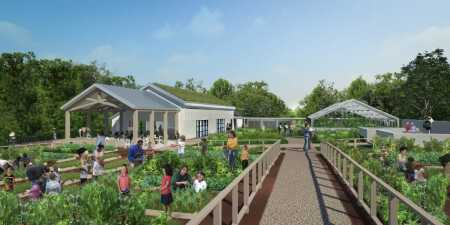 To address a growing interest in urban edible gardening, Cooper Robertson was commissioned to design an expansion of the New York Botanical Garden’s Ruth Rea Howell Family Garden. Called the Edible Academy, the new facility—expected to be completed in 2018—will include a terraced lawn amphitheater and two outdoor pavilions, among other amenities. (Cooper Robertson)