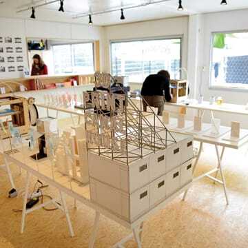 Inside the 3D Print Canal House expo site, an exhibition about the project and 3-D printing. (Marijke van Woerden)