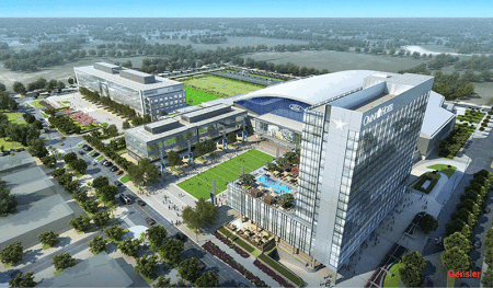 An aerial view of The Star in Frisco, Texas. (Gensler)