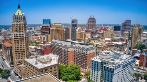 Aerial,View,Of,San,Antonio,,Texas,During,Summer