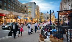National Harbor created a new street grid with residential and office buildings and ground-floor retail and restaurant spaces. (© peterson companies)