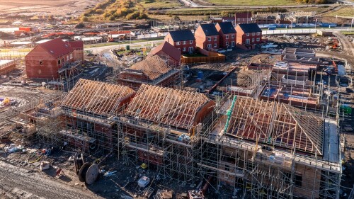 Aerial,View,Of,A,Construction,Site,With,New,Build,,Energy