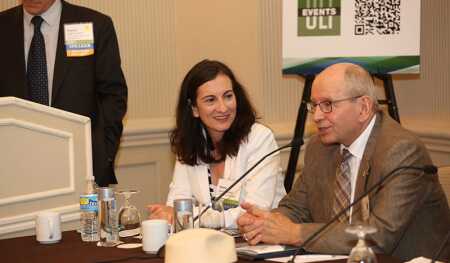 Sarene Marshall, executive director, ULI Center for Sustainability, and James Murley, chief resilience officer, Miami-Dade County, speaking at the recent ULI Florida Summit