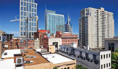 Construction in downtown Nashville, Tennessee.