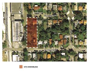 The 29,000 square-foot (2,700 sq m) site is in an emerging retail and arts neighborhood in Miami. (Mark Schrieber)