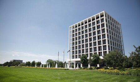 Office conversion to industrial. former all state insurance headquarters in glenview illinois.