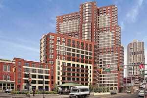 Adjacent to the Grove Street PATH station in Jersey City, Grove Pointe was completed in 2007 by KRE Group and National Real Estate Advisors. The 30-story building has 458 rental units and 67 condominiums. It was designed by DeWitt Tishman Architects. (kre group)