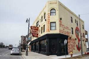 A few blocks from the Two James distillery near downtown Detroit, brothers Phil and Ryan Cooley spent almost five years putting together a development team and financing to transform a former pawnshop into a farm-to-table restaurant that kept the pawnshop’s name, “Gold Cash Gold.” Paying homage to its gritty neighborhood and heritage, the developers repainted the exterior the way it used to look, with the pawnshop’s advertising. (e.e. berger)