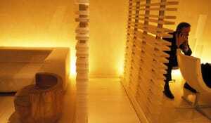 Lobby of the W Hotel in Times Square. (© James Leynse/Corbis)