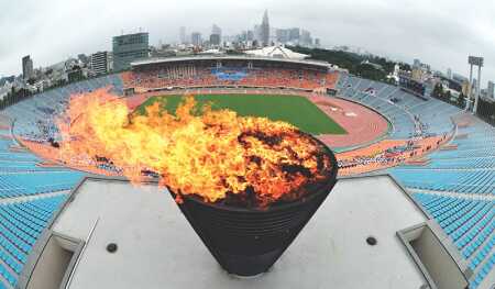 A flame was lit in the Olympic cauldron used int he 1964 Tokyo Games during an event at the National Stadium last fall celebrating the return of the Summer Olympic Games to the city in 2020. Tokyo beat out Istanbul and Madrid for the honor. (Reuters/Kyoto)