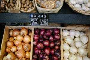 Onions for sale at the St. Roch Market on February 22, 2016 in New Orleans, LA.