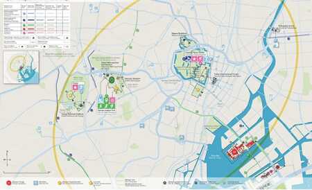 This map of the Tokyo 2020 Heritage Zone shows the location (from left) of the Yoyogi National Stadium; the Olympic Stadium; where track and field events will take place; the Nippon Budokan, where the judo competition will be held; and the Olympic Village (lower right), which will house the athletes. 