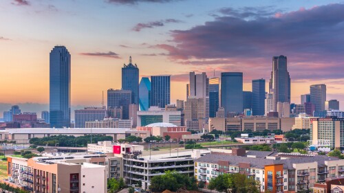Dallas,,Texas,,Usa,Skyline,Over,Dealey,Plaza.
