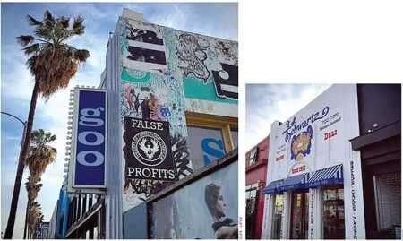 On North Fairfax Avenue in Los Angeles, longtime merchants and delicatessens, including Schwartz Deli and Canter’s Deli, have been joined by trendy hair salons and urban streetwear shops. (Sean Slater)