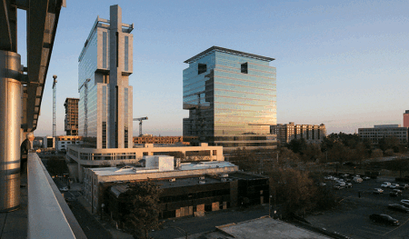 Multiple cranes loom over downtown Charlotte, the site of the ULI 2017 Carolinas Meeting.