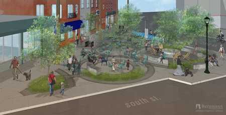 A rendering of what the completed plaza could look like under a proposal.