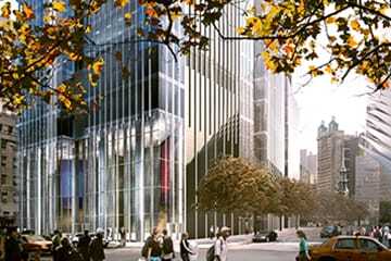A view of 2 World Trade Center as it will be seen from Greenwich Street. (Silverstein Properties)