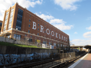 A view of Monroe Street Market from the Metro station. (© The Bozzuto Group)