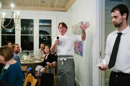 Chef, restaurateur, author, and TV personality John Besch speaking at a dinner for forum attendees. (Edmund Fountain/ULI)