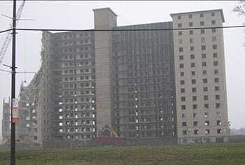 Robert Taylor Homes prior to demolition. It was replaced by Legends South (below) a mixed-income housing development with nearly 2,400 new mixed-income rental and home ownership units. (Chicago Housing Authority)