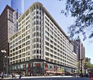 The Sullivan Center, formerly known as the Carson Pirie Scott Building, is one of the most important buildings in early modern architecture. The historic structure, designed by Louis Sullivan, has been restored to its former glory and transformed from a department store into an office/retail building. The work included re-creating the original cornice, which had been removed many years ago. (Joseph Freed and Associates/Paul Schlismann Photography)