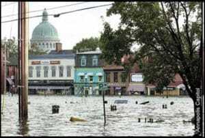 Urban flooding is common in the historic city of Annapolis, Maryland's state capital (photo courtesy of the city of Annapolis). 