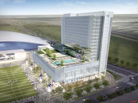 An Omni hotel overlooks the facility on one side. (Gensler)