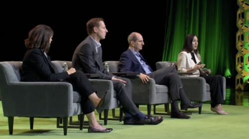 Moderator Emi Adachi, managing director and co-head of global research at Heitman, William Pattison, head of research and strategy at MetLife Investment Management’s real estate group, .png